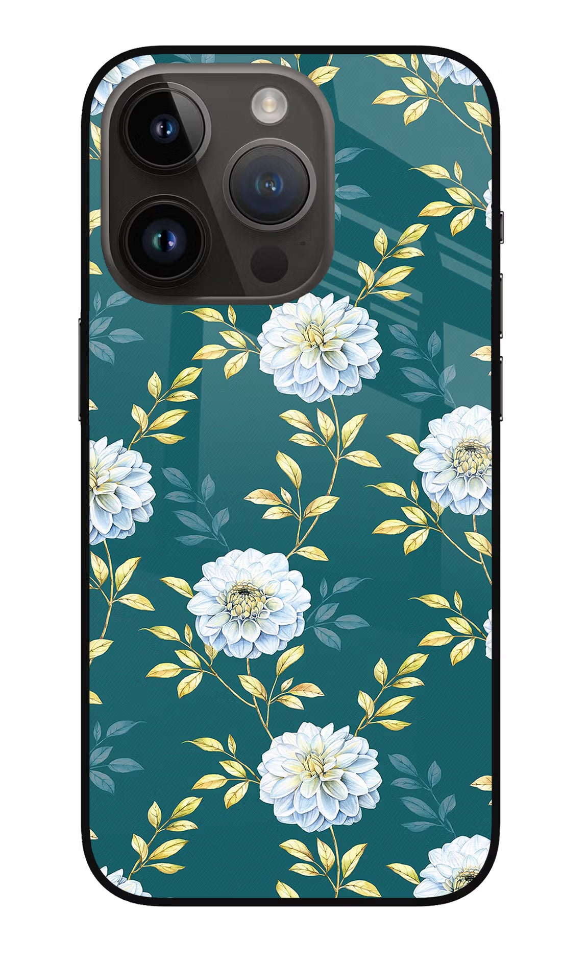 Flowers iPhone 14 Pro Glass Case Back Cover by Casekaro