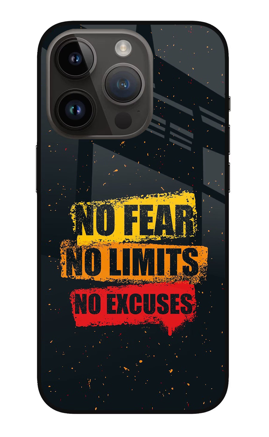 No Fear No Limits No Excuse iPhone 14 Pro Back Cover, Metal case