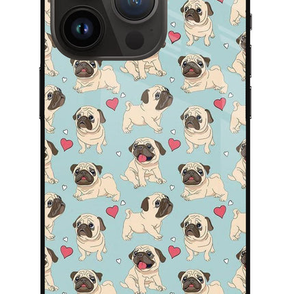 Pug Dog iPhone 14 Pro Glass Case Back Cover by Casekaro