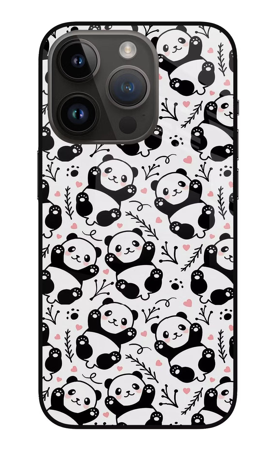 Cute Panda iPhone 14 Pro Back Cover, Metal case
