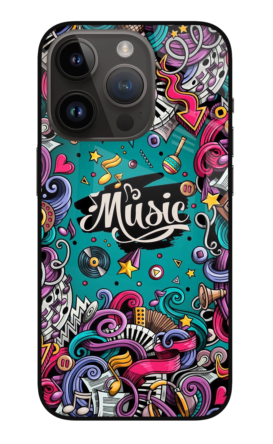 Music Graffiti iPhone 14 Pro Back Cover