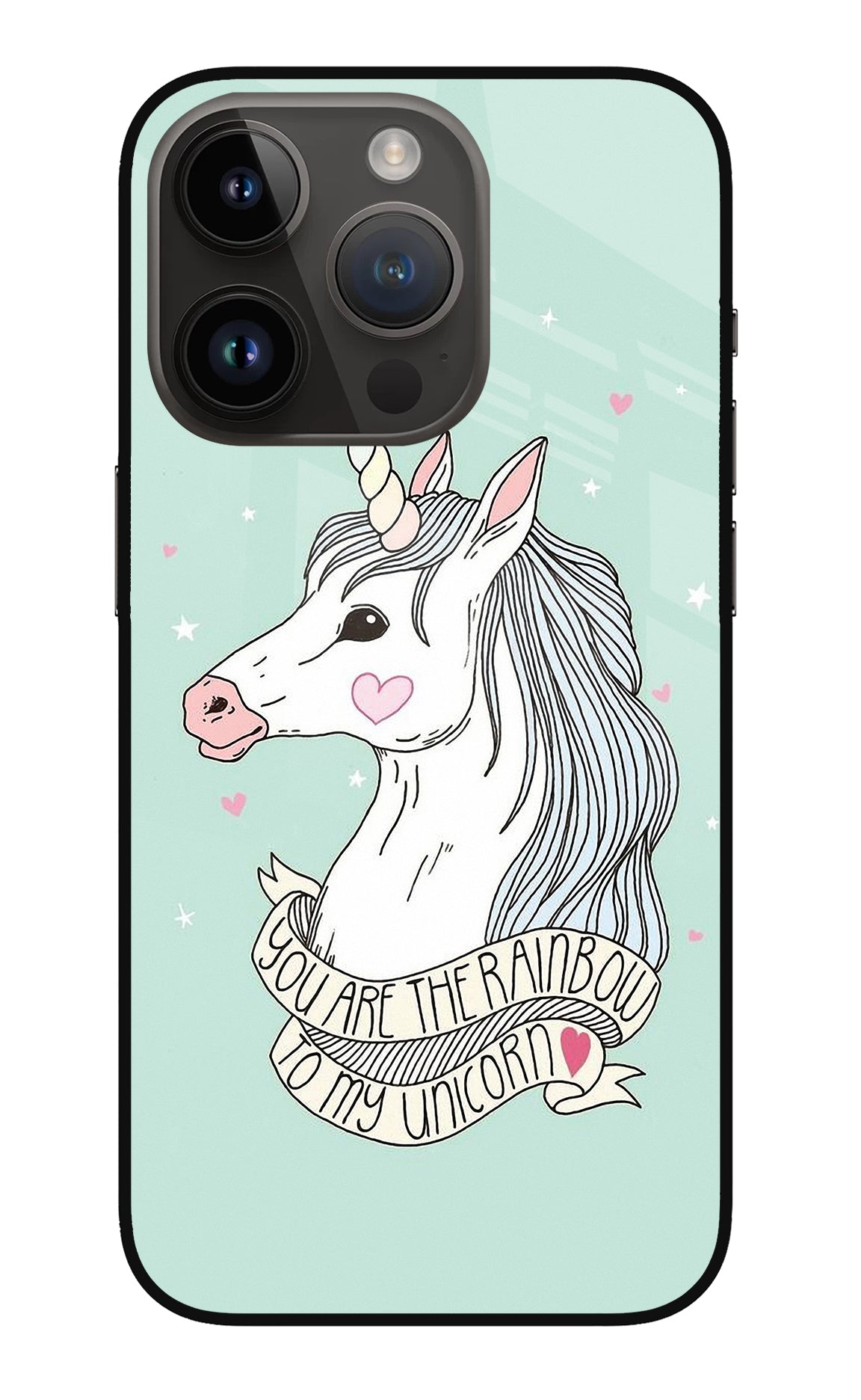 Unicorn Wallpaper iPhone 14 Pro Glass Case