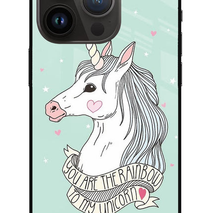 Unicorn Wallpaper iPhone 14 Pro Glass Case Back Cover by Casekaro