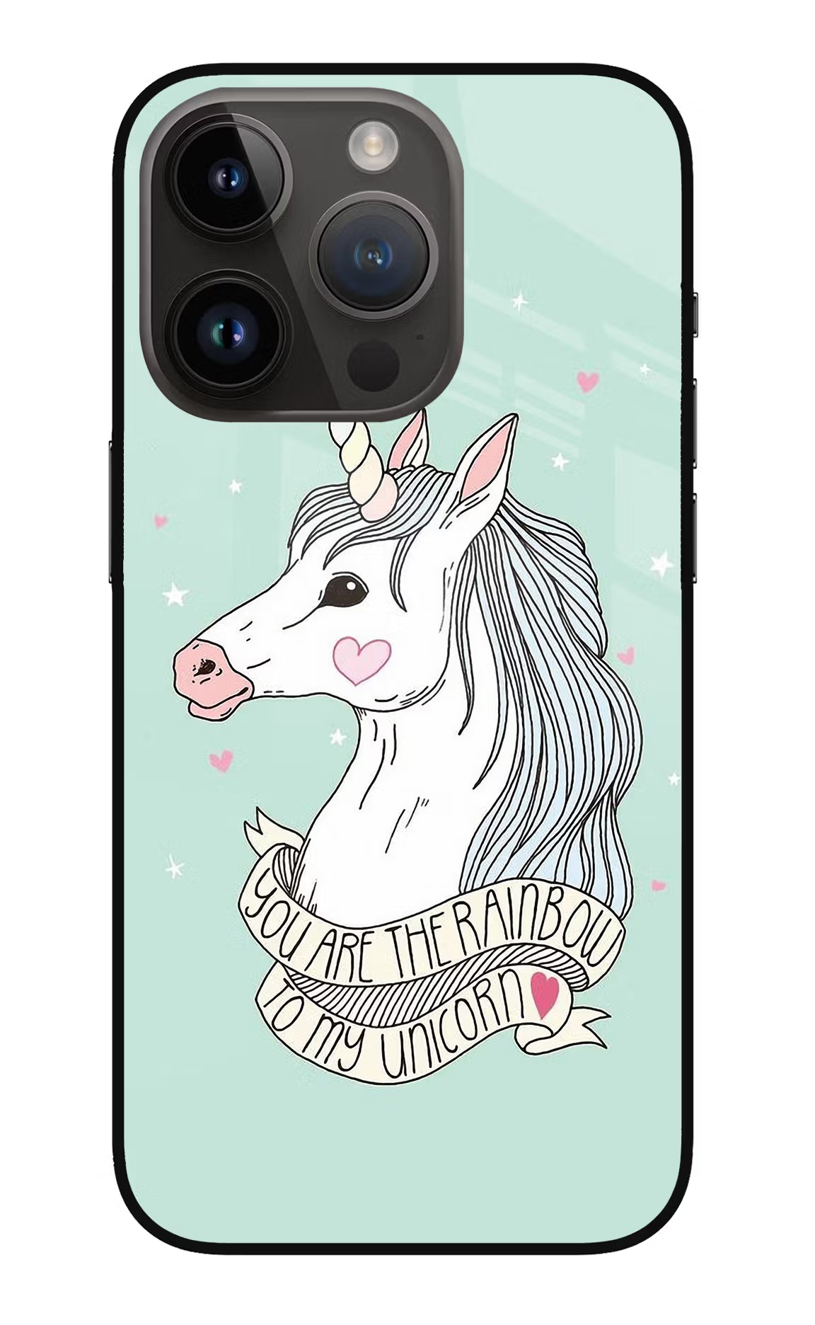 Unicorn Wallpaper iPhone 14 Pro Glass Case Back Cover by Casekaro