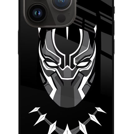 Black Panther iPhone 14 Pro Glass Case Back Cover by Casekaro