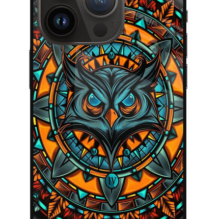 Angry Owl Art iPhone 14 Pro Glass Case Back Cover by Casekaro