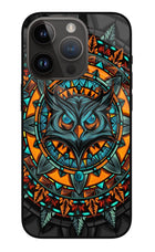 Angry Owl Art iPhone 14 Pro Glass Case
