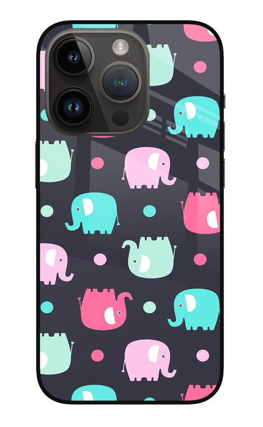 Elephants iPhone 14 Pro Glass Case