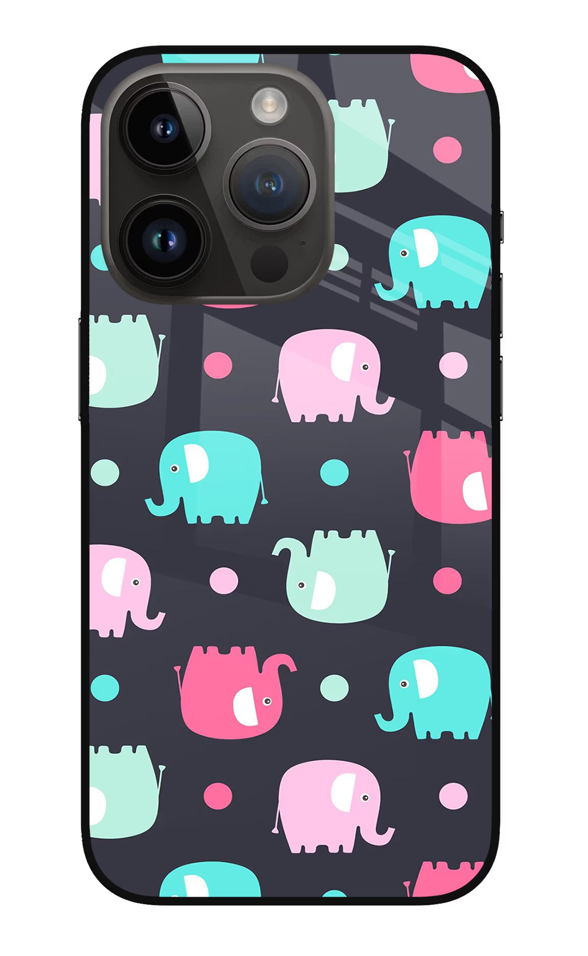 Elephants iPhone 14 Pro Glass Case Back Cover by Casekaro
