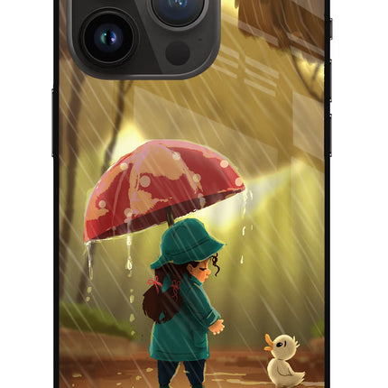 Rainy Day iPhone 14 Pro Glass Case Back Cover by Casekaro
