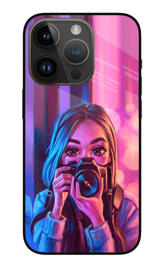 Girl Photographer iPhone 14 Pro Glass Case