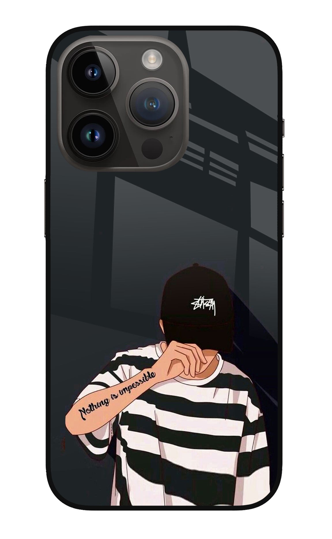 Aesthetic Boy iPhone 14 Pro Glass Case