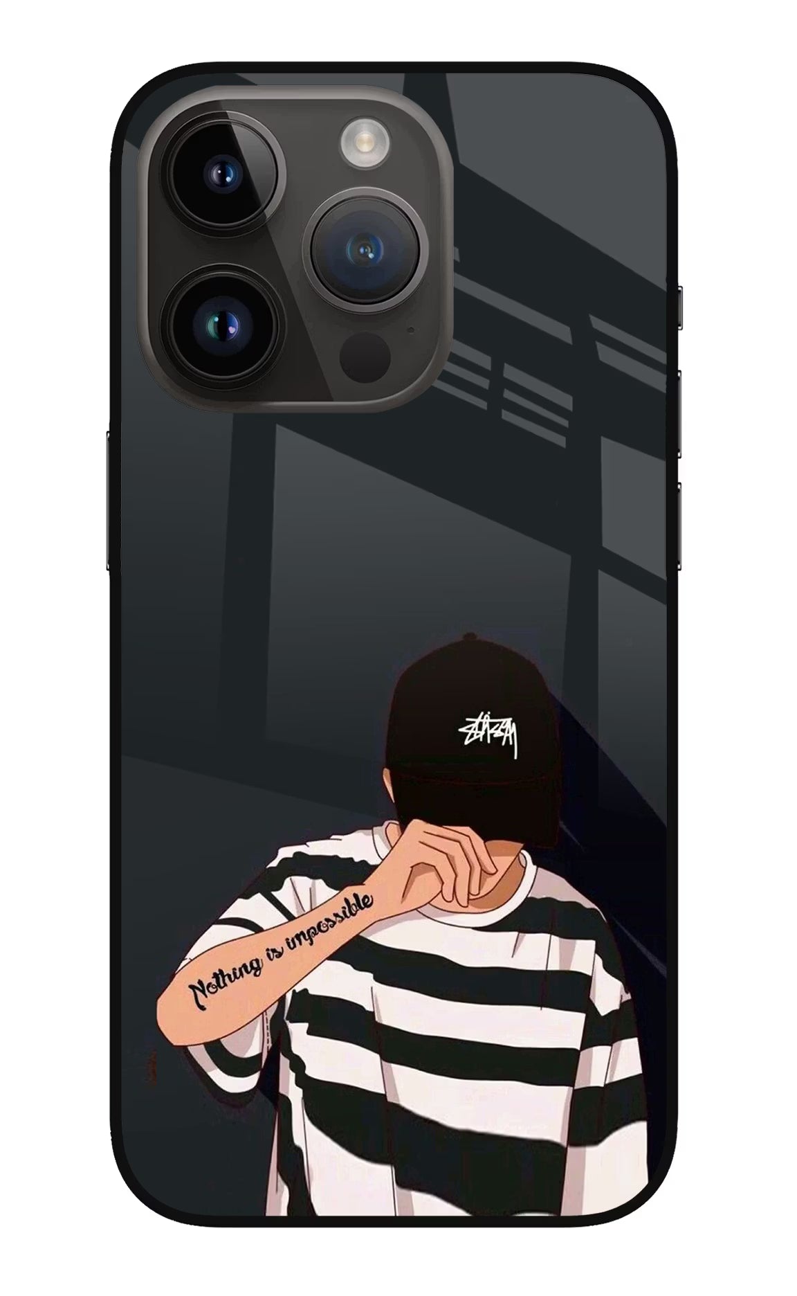 Aesthetic Boy iPhone 14 Pro Glass Case Back Cover by Casekaro