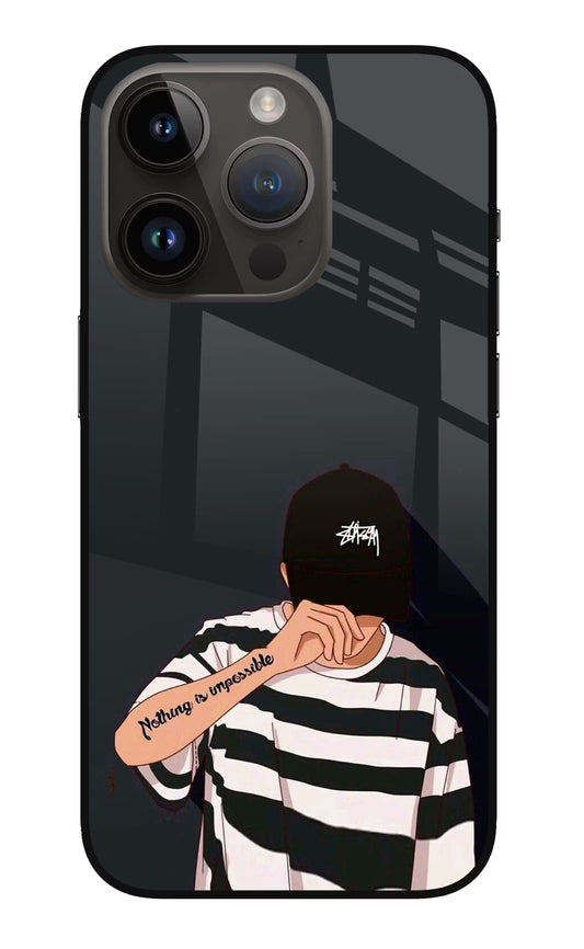 Aesthetic Boy iPhone 14 Pro Glass Case