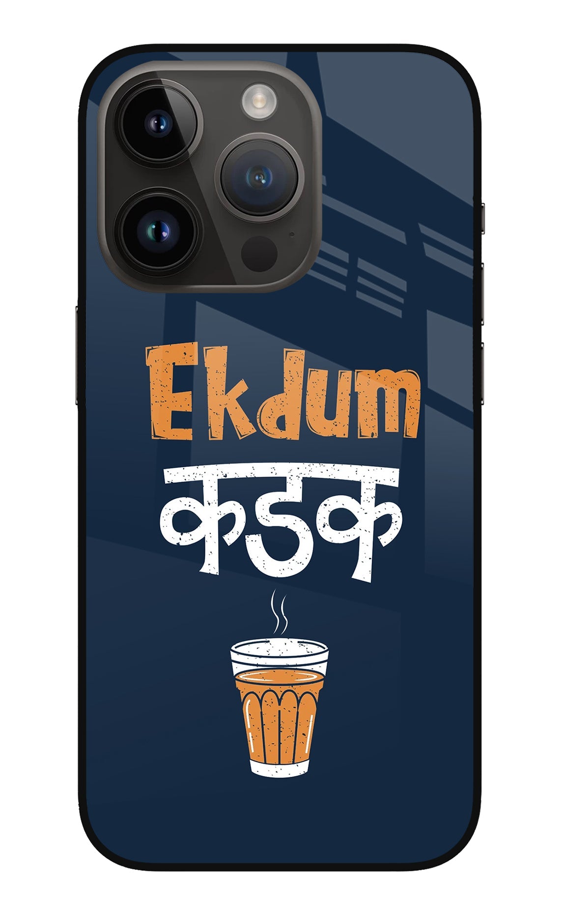 Ekdum Kadak Chai iPhone 14 Pro Glass Case