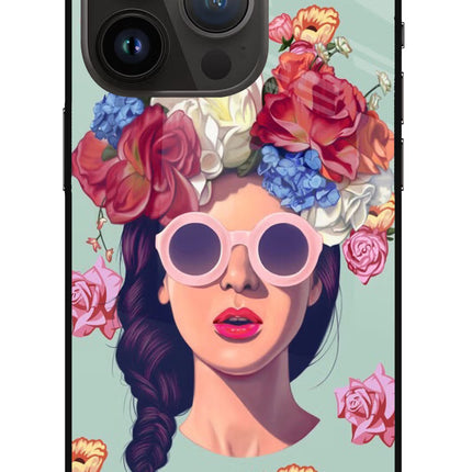 Pretty Girl iPhone 14 Pro Glass Case Back Cover by Casekaro
