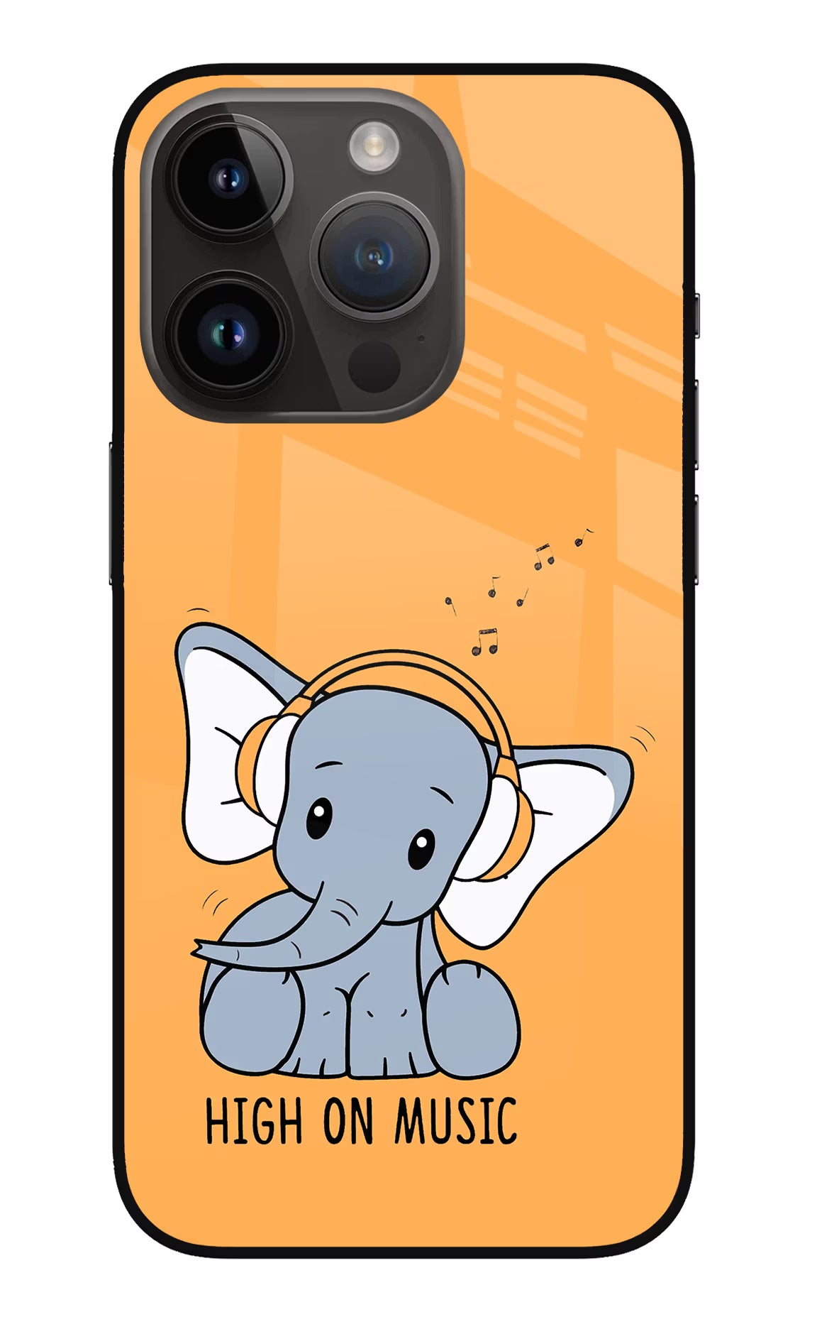 High On Music iPhone 14 Pro Glass Case Back Cover by Casekaro