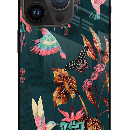 Birds iPhone 14 Pro Glass Case Back Cover by Casekaro