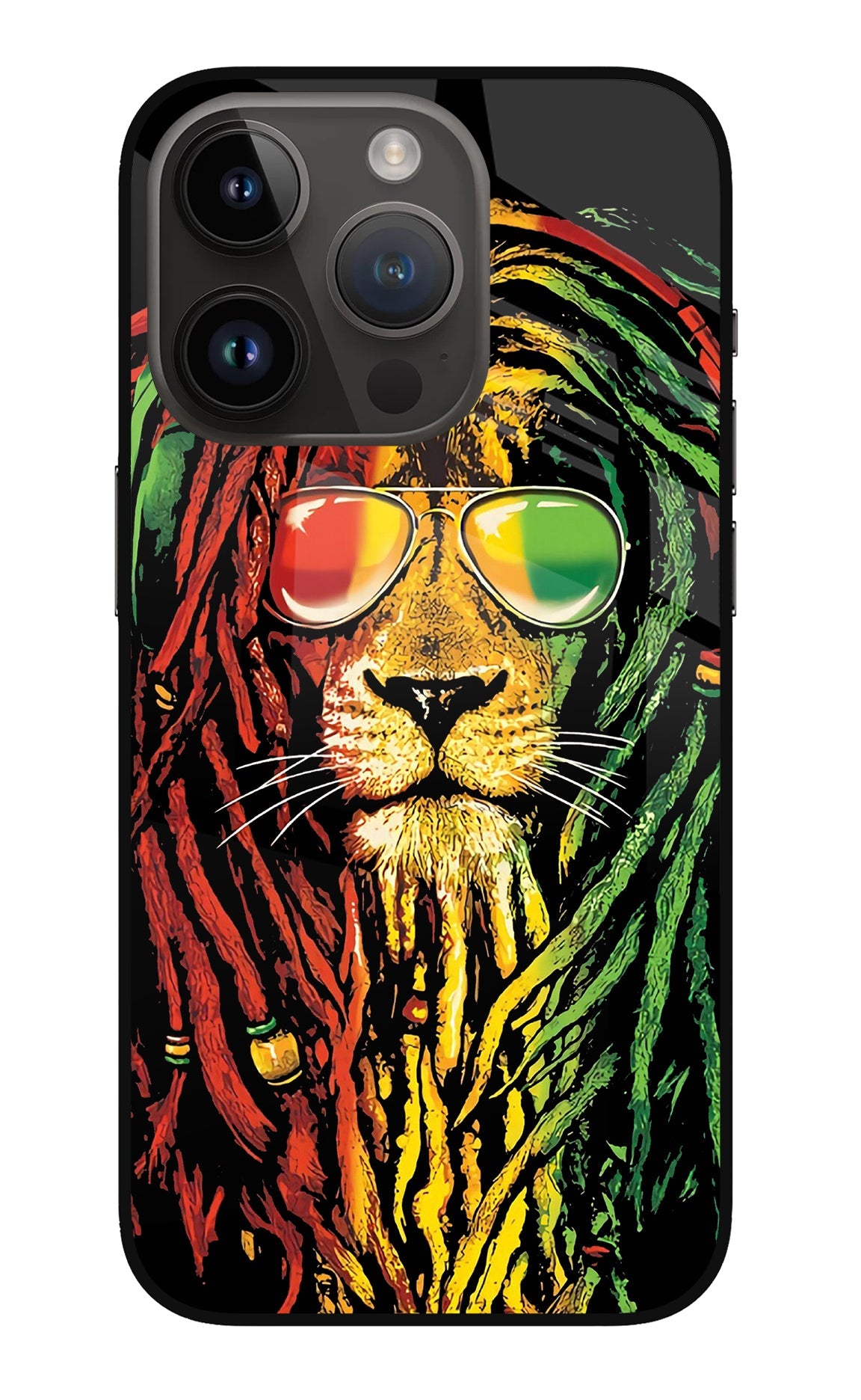 Rasta Lion iPhone 14 Pro Glass Case