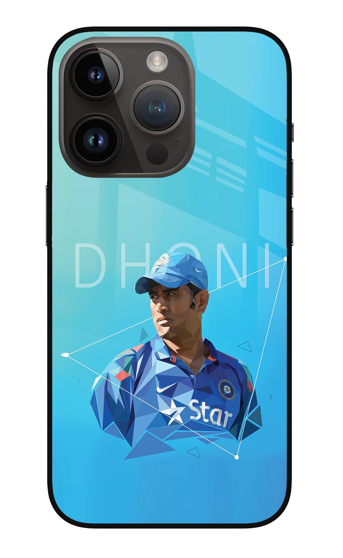 Dhoni Artwork iPhone 14 Pro Glass Case