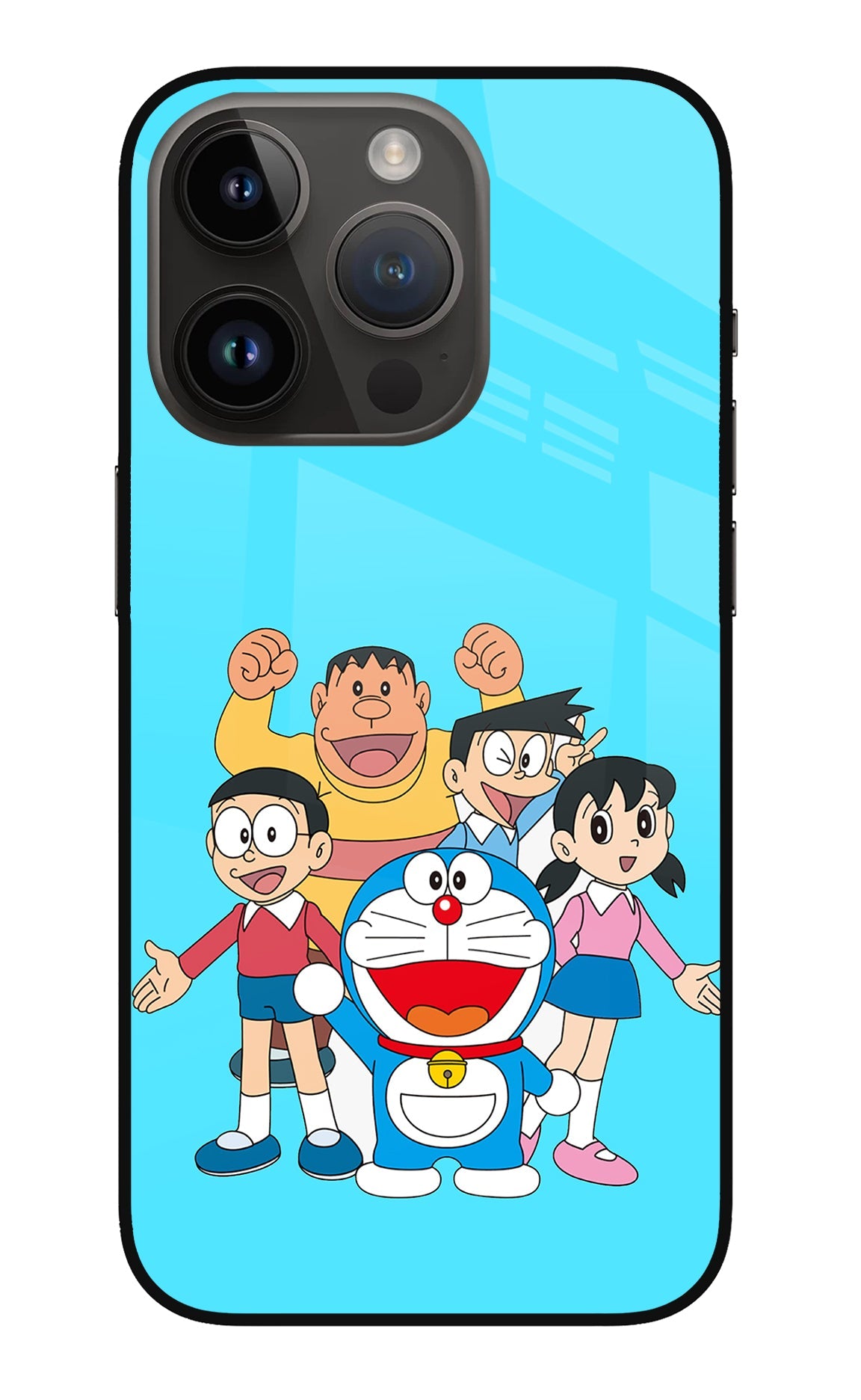 Doraemon Gang iPhone 14 Pro Glass Case