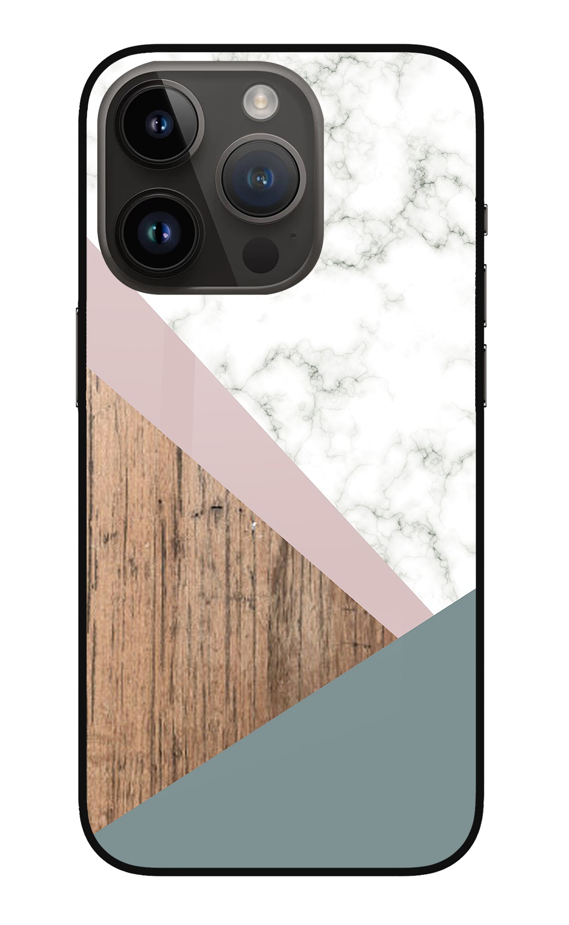 Marble wood Abstract iPhone 14 Pro Glass Case