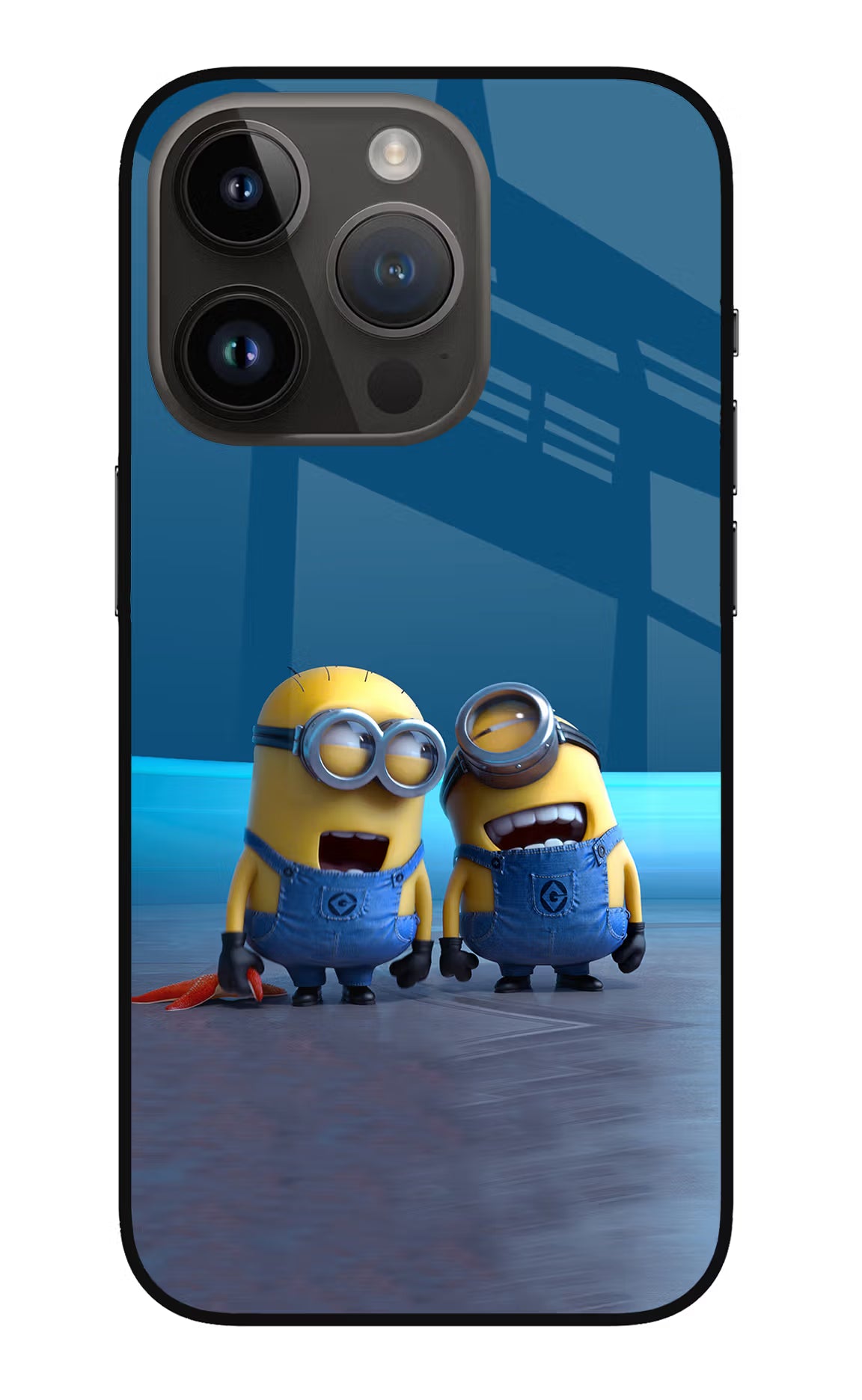 Minion Laughing iPhone 14 Pro Glass Case Back Cover by Casekaro