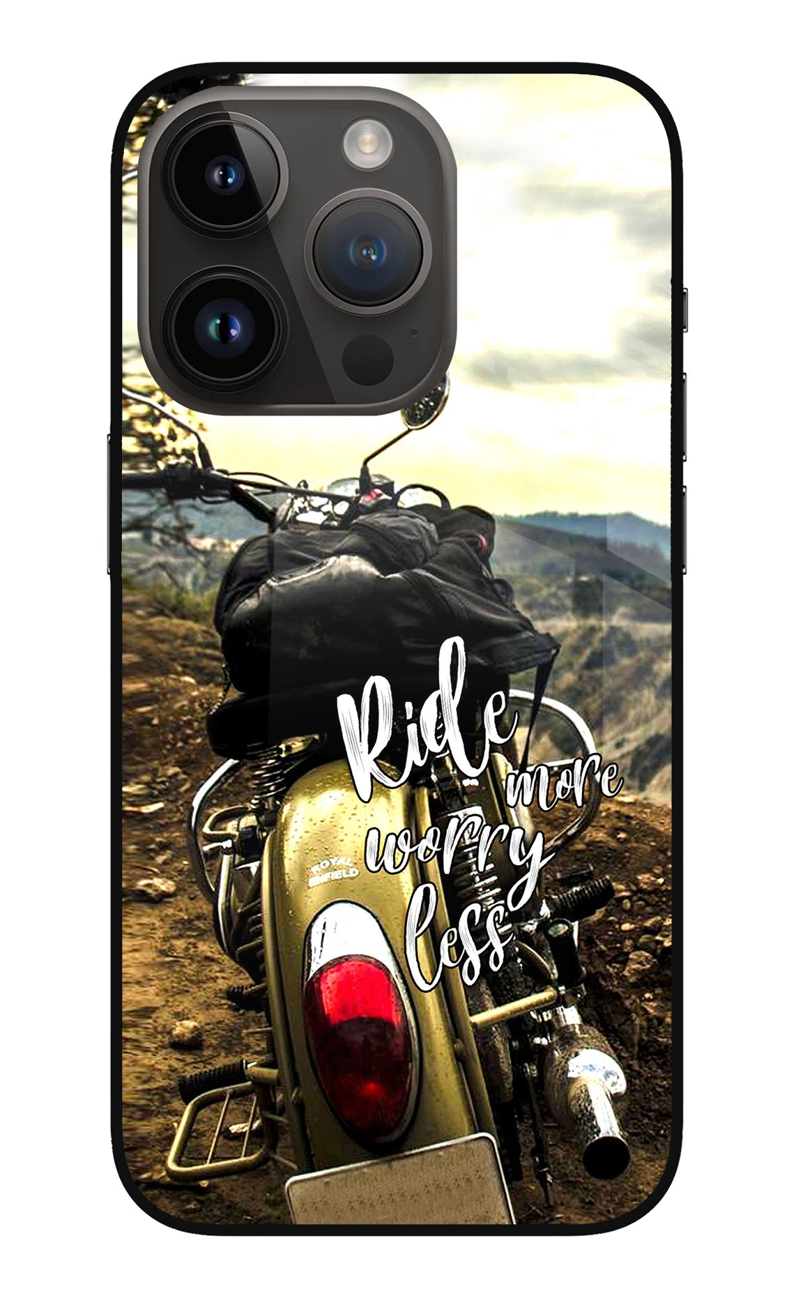Ride More Worry Less iPhone 14 Pro Glass Case