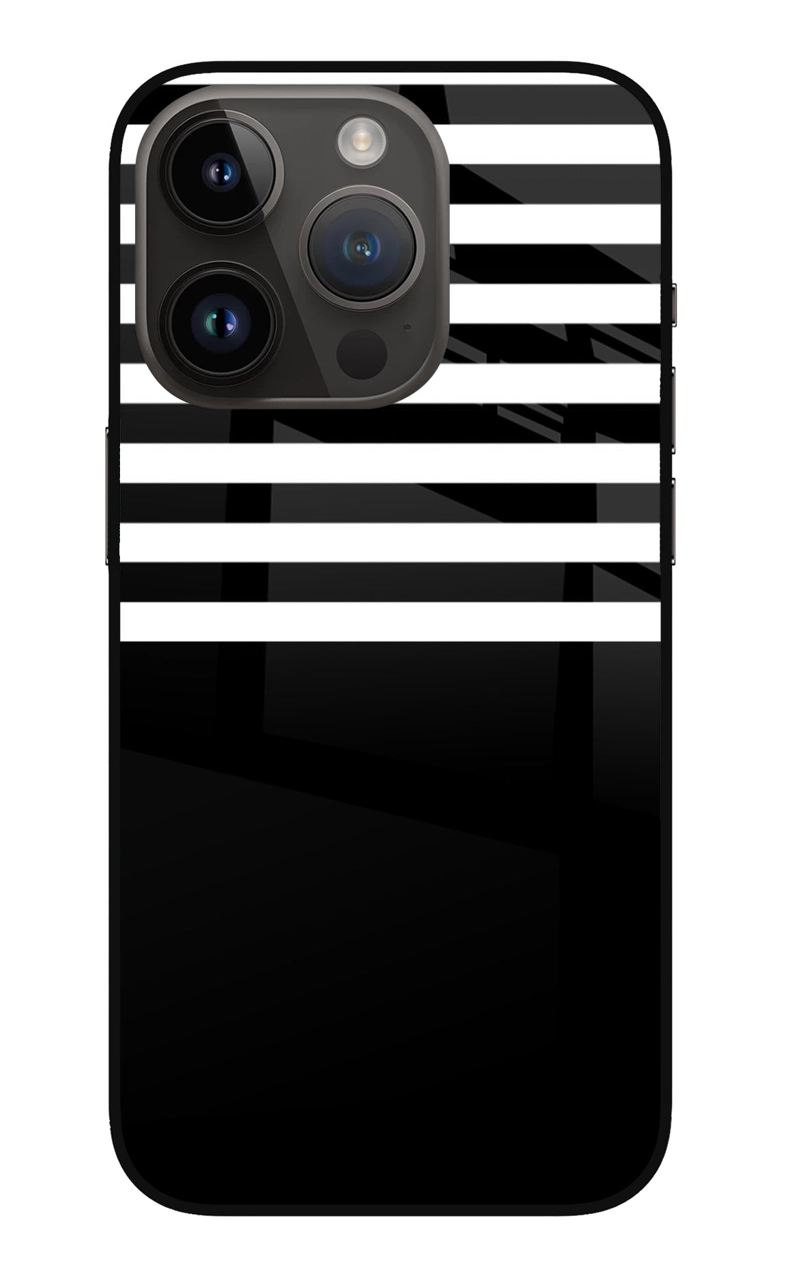 Black and White Print iPhone 14 Pro Glass Case