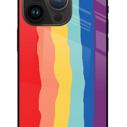 Rainbow iPhone 14 Pro Glass Case Back Cover by Casekaro