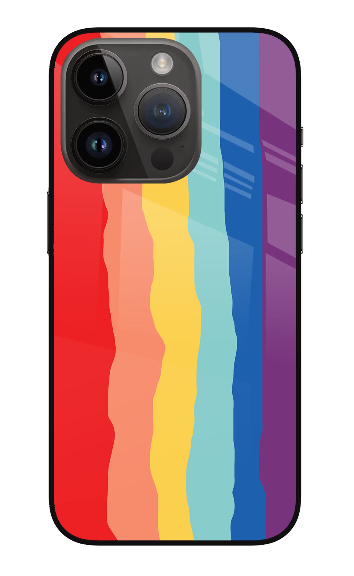 Rainbow iPhone 14 Pro Glass Case Back Cover by Casekaro