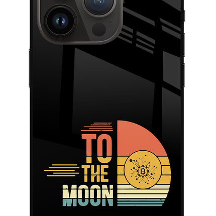 To the Moon iPhone 14 Pro Glass Case Back Cover by Casekaro