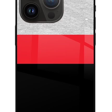 Tri Color Pattern iPhone 14 Pro Glass Case Back Cover by Casekaro