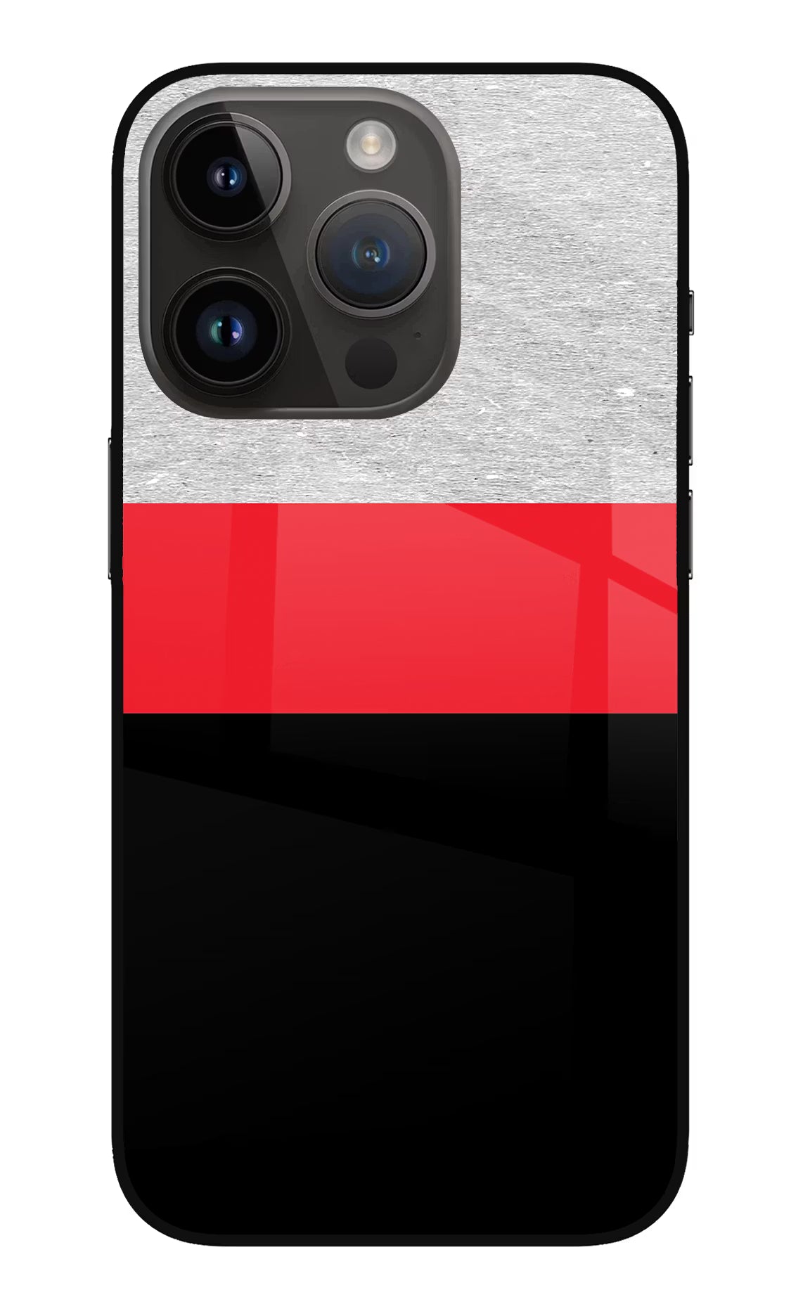 Tri Color Pattern iPhone 14 Pro Glass Case Back Cover by Casekaro