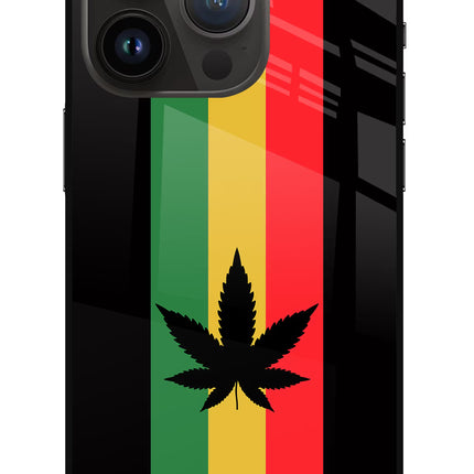 Weed Flag iPhone 14 Pro Glass Case Back Cover by Casekaro
