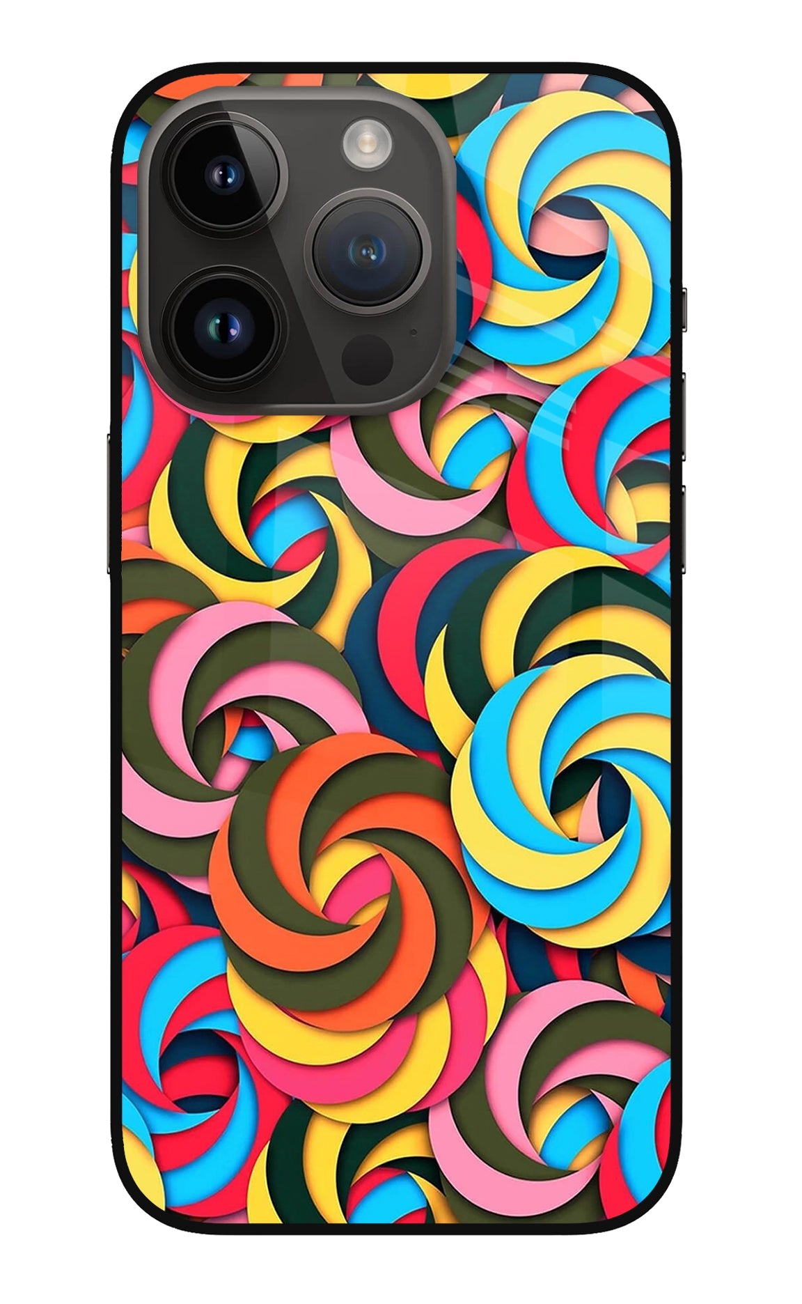 Spiral Pattern iPhone 14 Pro Glass Case