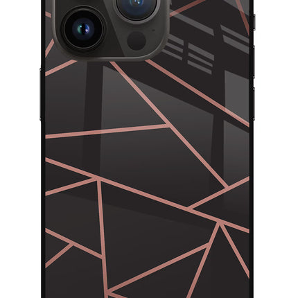 Geometric Pattern iPhone 14 Pro Glass Case Back Cover by Casekaro