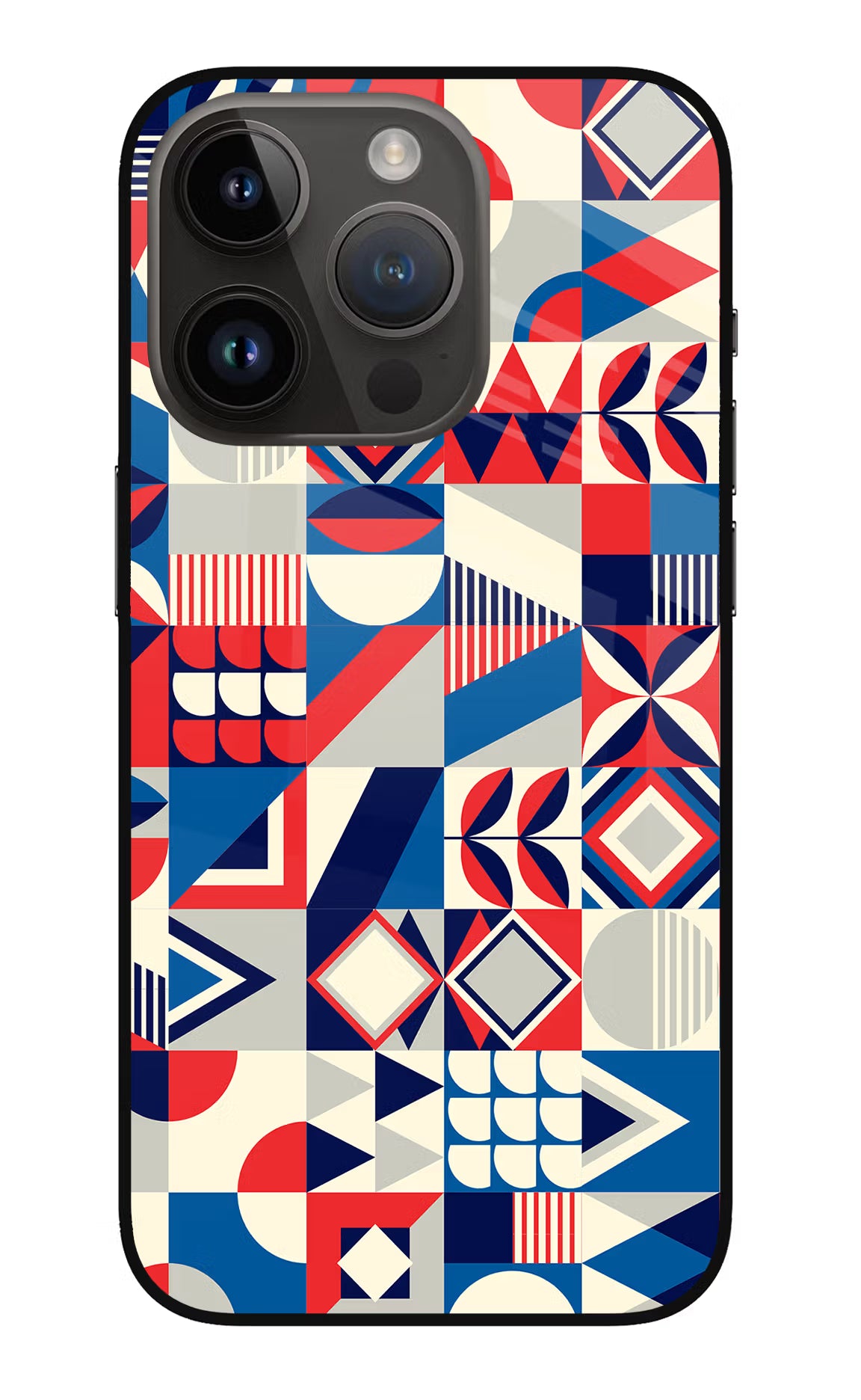 Colorful Pattern iPhone 14 Pro Glass Case Back Cover by Casekaro