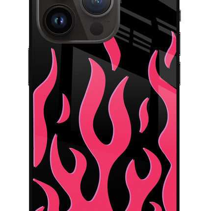 Fire Flames iPhone 14 Pro Glass Case Back Cover by Casekaro