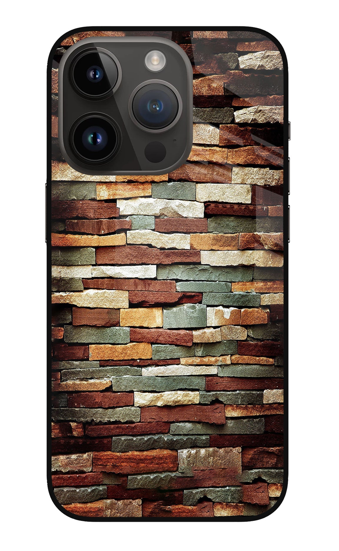 Bricks Pattern iPhone 14 Pro Glass Case