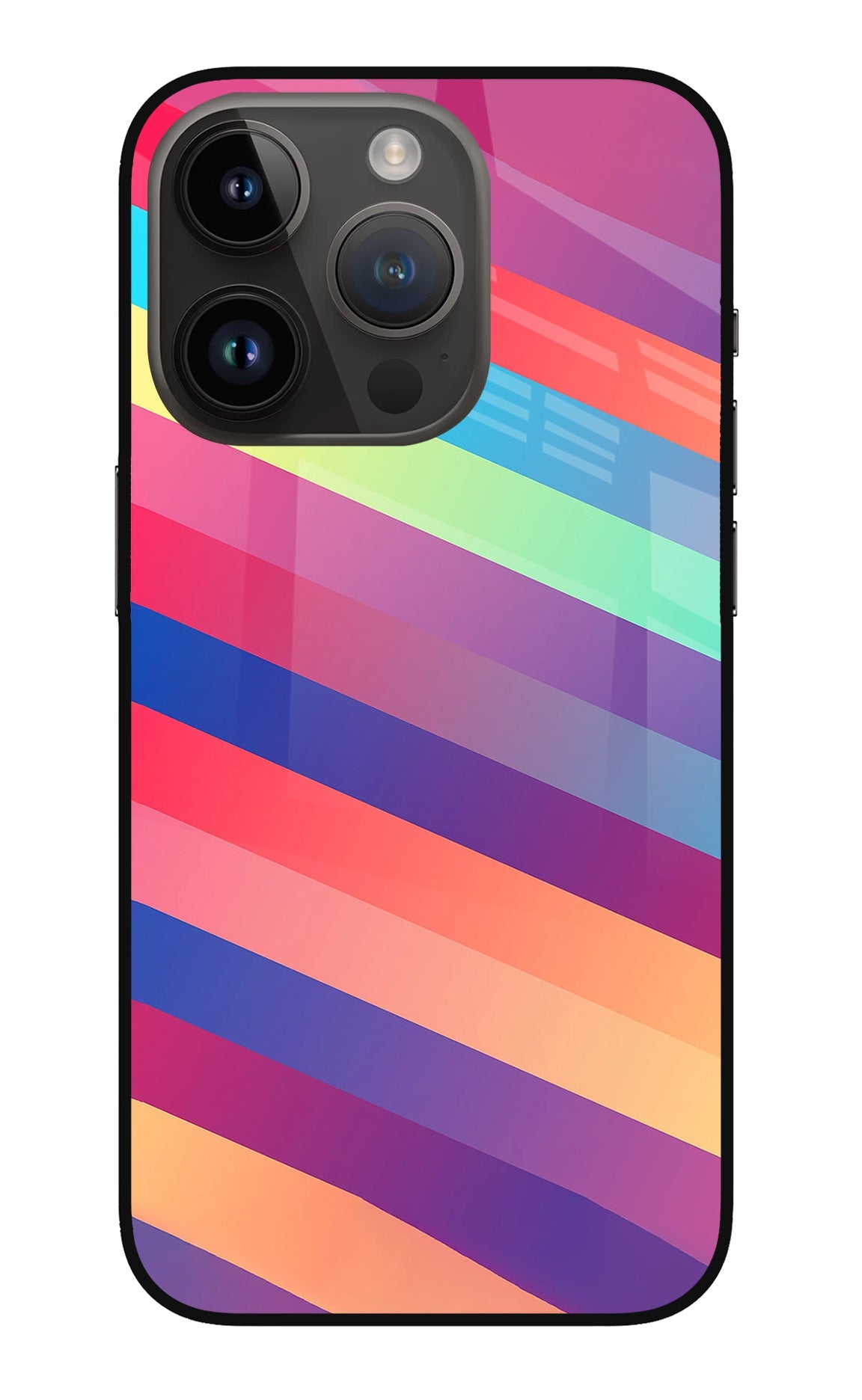 Stripes color iPhone 14 Pro Glass Case