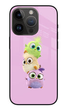 Cute Little Birds iPhone 14 Pro Glass Case