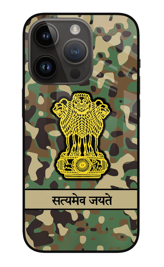 Satyamev Jayate Army iPhone 14 Pro Glass Case