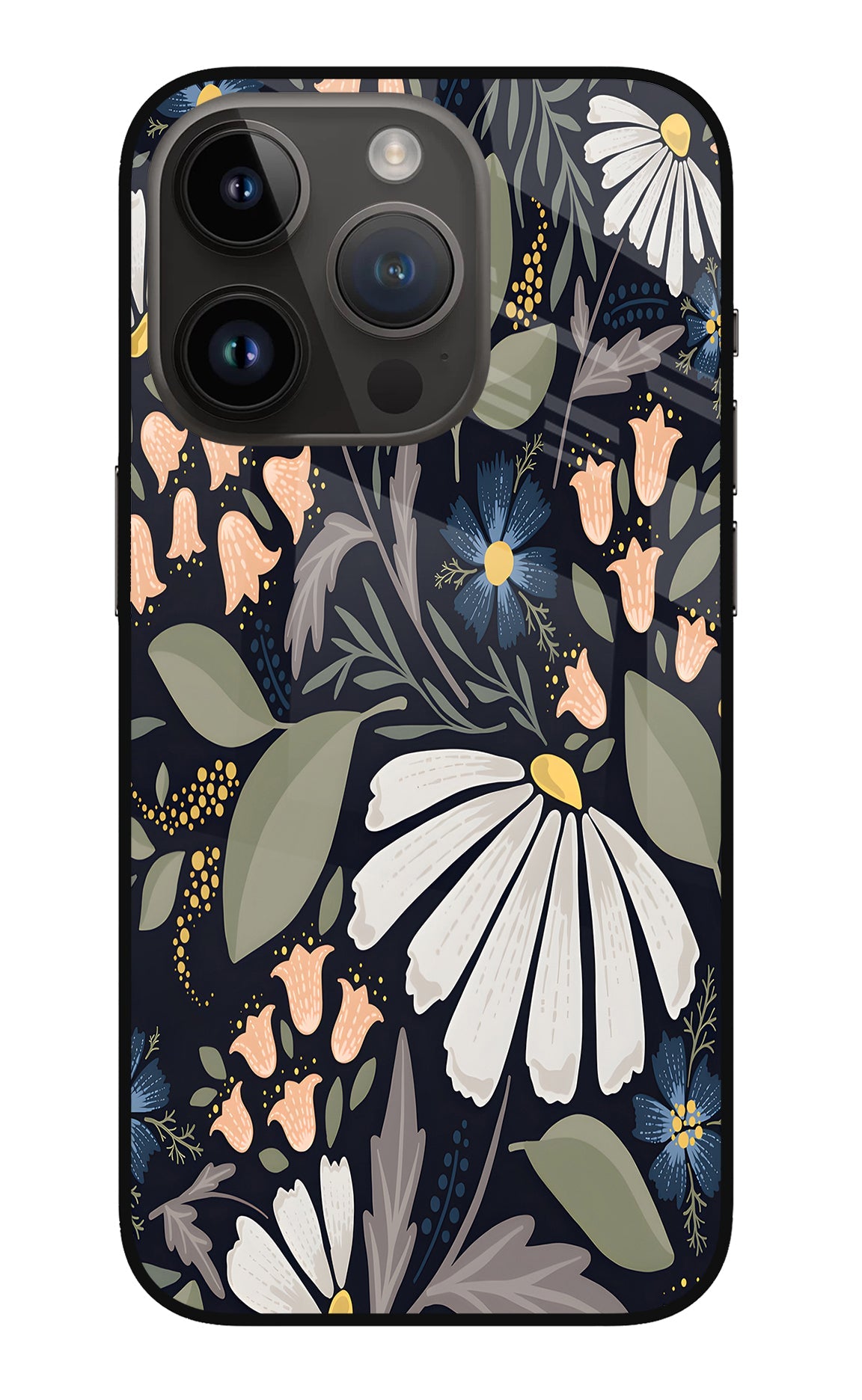 Flowers Art iPhone 14 Pro Glass Case