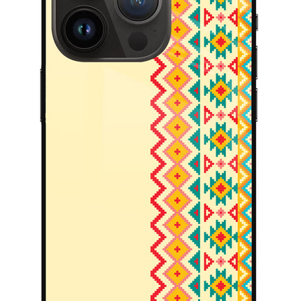 Ethnic Seamless iPhone 14 Pro Glass Case Back Cover by Casekaro