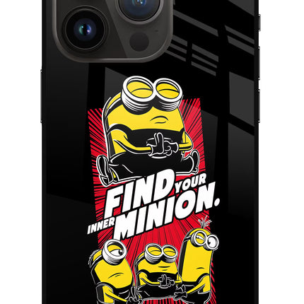 Find your inner Minion iPhone 14 Pro Glass Case Back Cover by Casekaro
