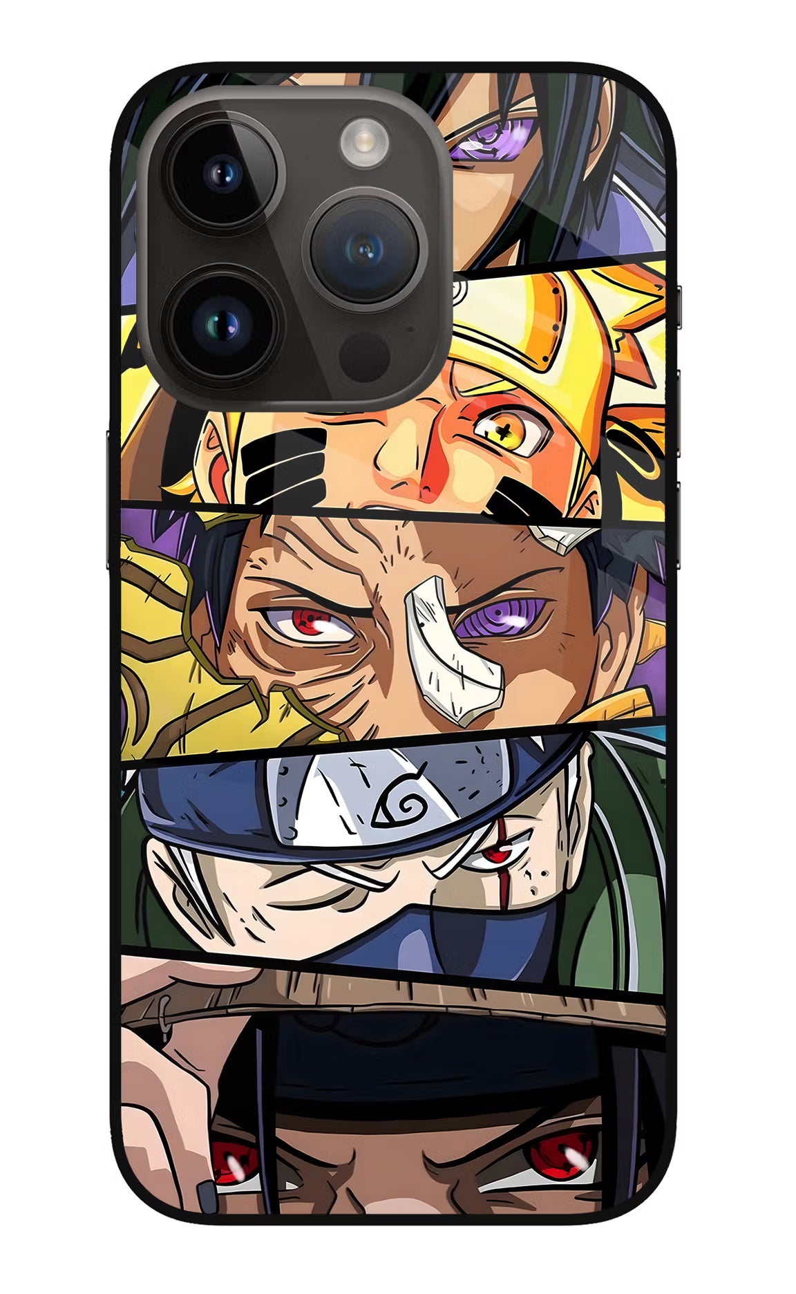 Naruto Character iPhone 14 Pro Glass Case Back Cover by Casekaro