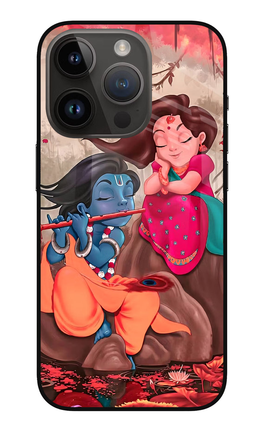 Radhe Krishna iPhone 14 Pro Back Cover, Metal case