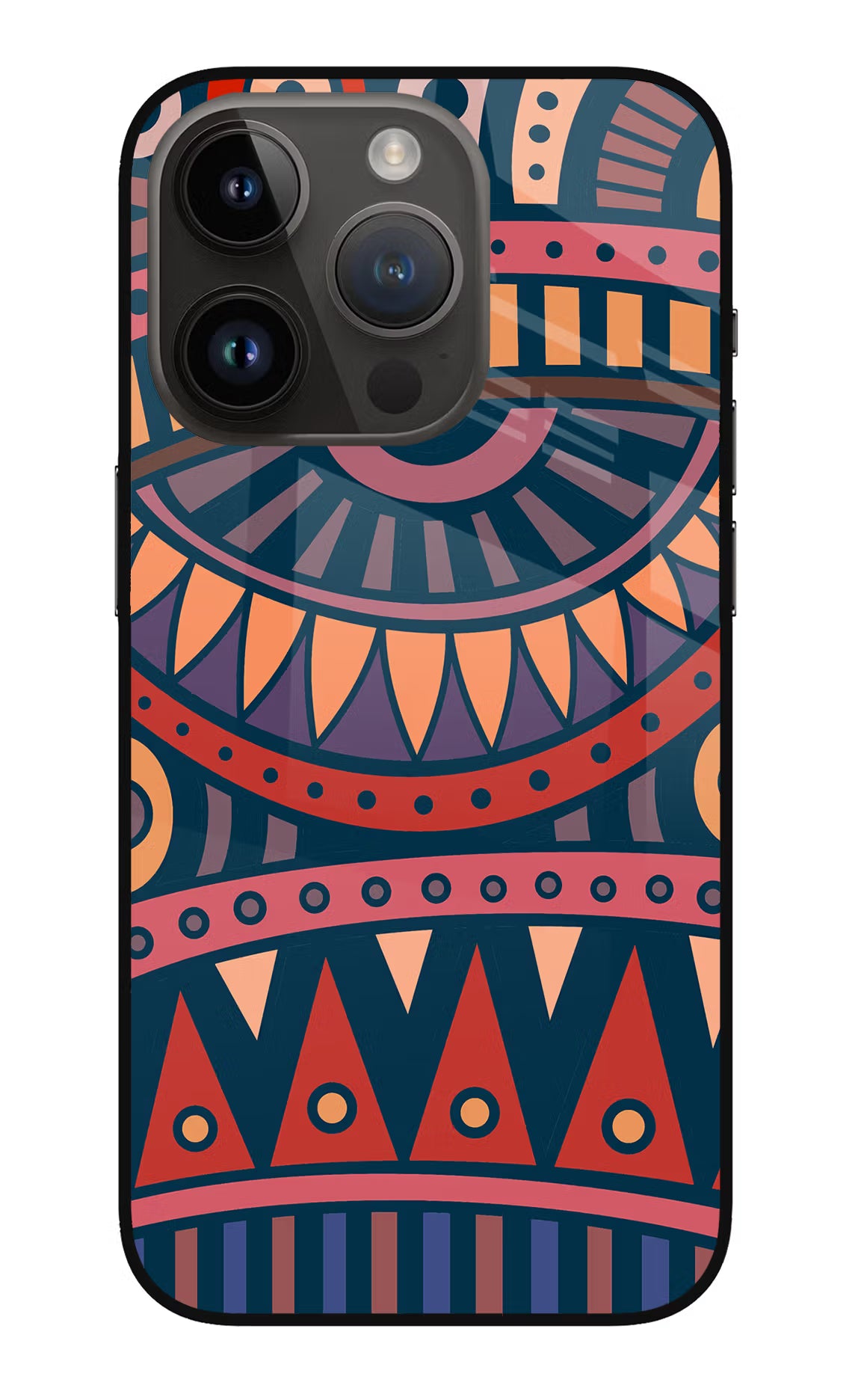 African Culture Design iPhone 14 Pro Glass Case Back Cover by Casekaro