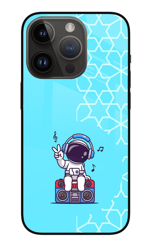 Cute Astronaut Chilling iPhone 14 Pro Glass Case